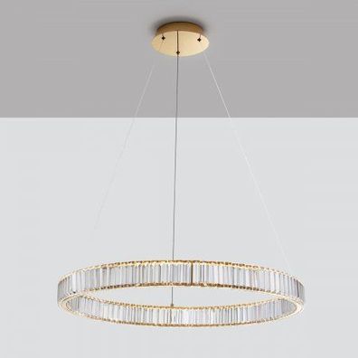 Nova Luce 9333076 Aurelia LED Pendelleuchte 80cm gerade 3500K Gold Kristall