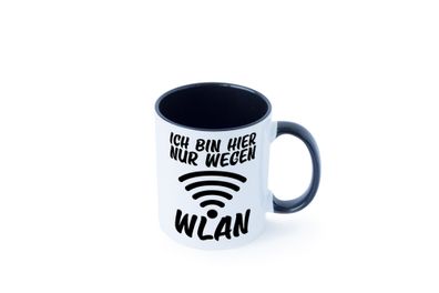 Ich bin hier wegen WLAN | Computer | Nerd | lustiger Spruch Tasse - Geschenk