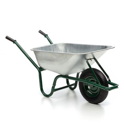 MIDORI® Schubkarre 100 Liter 210kg Luftreifen Bauschubkarre Gartenschubkarre verzinkt