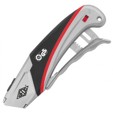 1 x WEDO® Cuttermesser Safety Aluminium 78835 Teppichmesser 19 mm Trapezklinge Univer