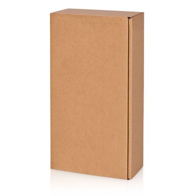 25 x Präsentkarton für 2 Flaschen 360x180x90 mm Kraftpapier Natur