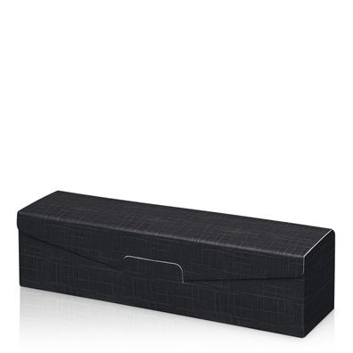 1000 x Präsentkarton für 1 Flasche 380x95x90 mm strukturgeprägt Schwarz