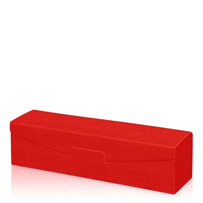 1000 x Präsentkarton für 1 Flasche 380x95x90 mm strukturgeprägt Rot