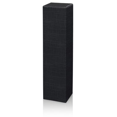 500 x Faltschachtel für 1 Flasche 90x90x355 mm strukturgeprägt Schwarz