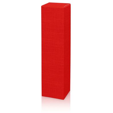 1000 x Faltschachtel für 1 Flasche 90x90x355 mm strukturgeprägt Rot