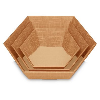 1000 x Präsentkorb Geschenkkorb 290x270x60/105 mm strukturgeprägt Natur