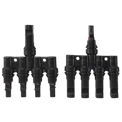 1 Paar T-Stecker 4-fach Abzweigbuchse Abzweigverbinder T-Abzweig Solarpanel Stecker