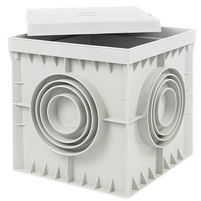 Revisionsschacht Kontrollschacht 300x300x300mm mit Deckel Einlaufschacht Kanalschacht