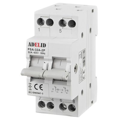 Wahlschalter-Umschalter 1-0-2 32A Reiheneinbau 2-polig