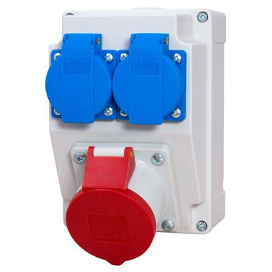 Baustromverteiler Wandverteiler 1x 16A 5-polig 400V CEE 2x 230V Bals Schuko Steckdose