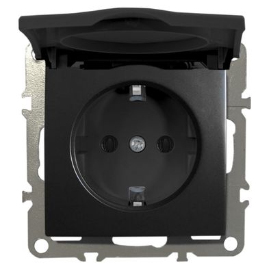 Schuko Steckdose Unterputz Schutzkontakt-Steckdose 1-Fach 16A 220-250V mit Deckel Sch