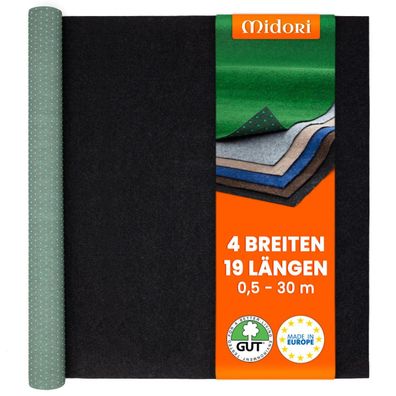 Rasenteppich 133 x 1500 cm Schwarz mit Noppen Kunstrasen Teppich Balkon Terrasse Outd