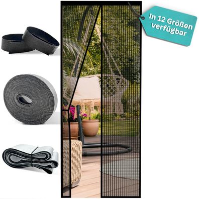 MIDORI Fliegengitter Tür 100 x 210 cm Insektenschutz Magnet-Vorhang Moskitonetz Balko