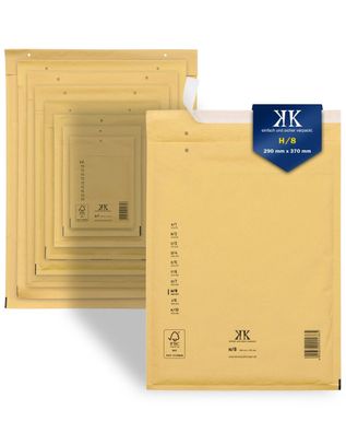 100 Luftpolster-Versandtaschen H8 H/8 290x370mm (Außenmaß) Braun
