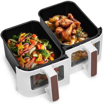 Duronic AFD2 WE Airfryer Ersatzkörbe 2 x 5L Frittierkorb Frittieren ohne Öl