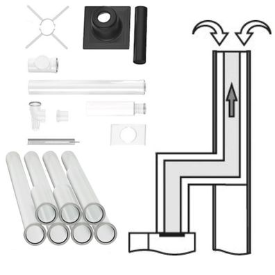Buderus Abgassystem Schacht GA-K 10 m für KAS hinten GB125 GB212 KB195 KB192