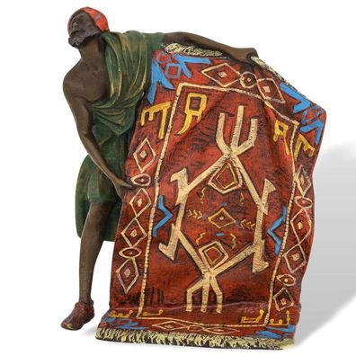 Skulptur Teppichhändler Wiener-Bronze-Stil Kopie Replika nach Franz Bergmann
