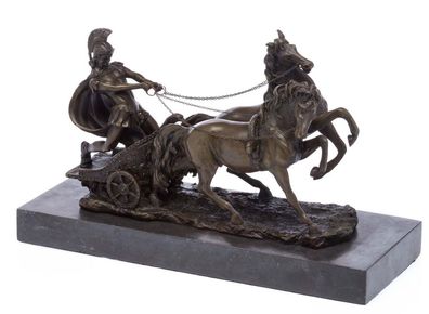 Bronzeskulptur Römer im Streitwagen nach Adrian Jones Reiter Bronze 31cm