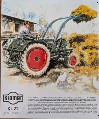 Blechschild Kramer KL 22, Landtechnik, Schlepper, Deko, Oldtimer