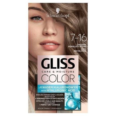 Gliss Dauerhafte Haarfarbe 7-16 Kuehles Aschblond
