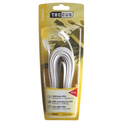 RJ45 8P4C Anschluss-Kabel 6m Weiß