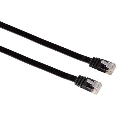 Netzwerkkabel Flach 5m Schwarz
