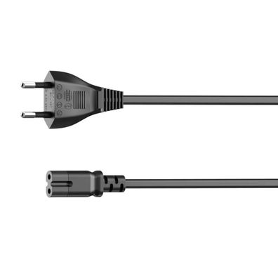 Euro-Netzkabel gerade 5m Schwarz