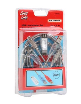 EasyLine USB Leuchtkabel Set 2x 1,5m + USB-Adapter