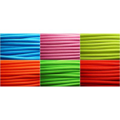 Textil Stromkabel versch. Neon Farben