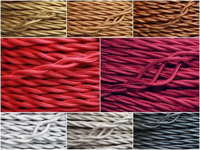 Textil Stromkabel verdrillt