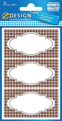 Haushaltsetiketten Kariert 9 Stück