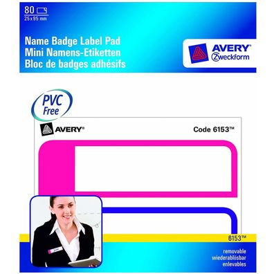 80x Namens-Schilder im Block 25x95mm Weiß Rahmen Pink/Lila