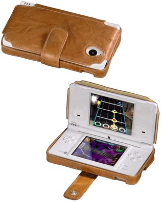 Gripis Tasche Leder Braun für Nintendo DSi