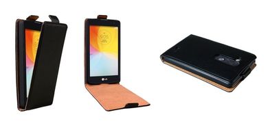 Flip Case für LG L Fino schwarz ultra slim
