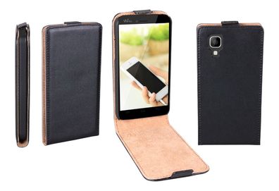 Flip Case für Wiko Goa schwarz ultra slim