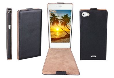Flip Case für Wiko Highway Pure schwarz ultra slim