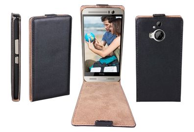 Flip Case für HTC One M9+ Plus schwarz ultra slim