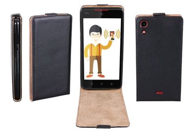 Flip Case für Wiko Rainbow Lite schwarz ultra slim