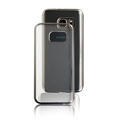 Back Case Electro-Style Softcover Silber für Samsung Galaxy S7 Edge