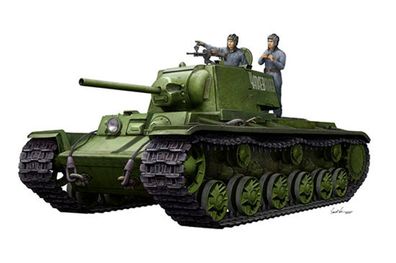 Trumpeter 1:35 9597 KV-1 1942 Simplified Turret Tank w/Tank Crew - NEU