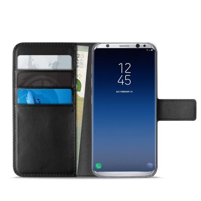 Eco-Leather Wallet Black für Samsung Galaxy S9