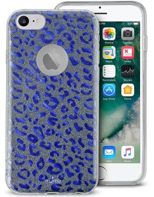 Shine Leopard Glitzer Cover Blue für Apple iPhone 7/8/SE 2020