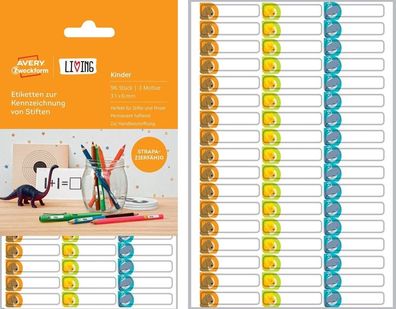 LIVING Kinder 96x Stift-Etiketten 31x6mm