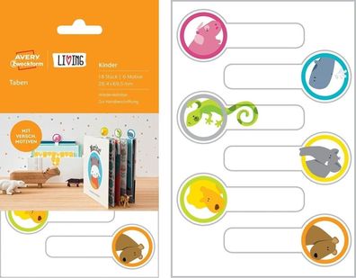 LIVING Kinder 18x Taben 28,4x69,5mm