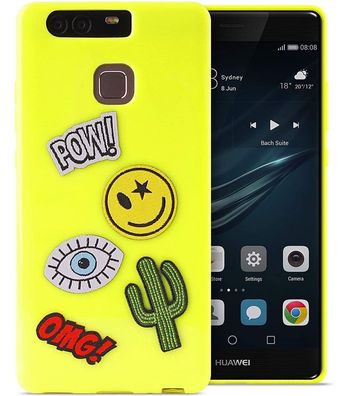TPU Cover Patch-Mania Gelb für Huawei P9