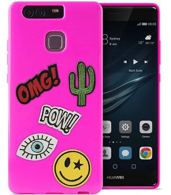 TPU Cover Patch-Mania Pink für Huawei P9