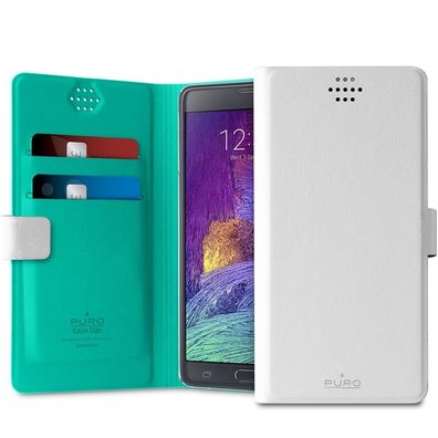 Universal Slim Wallet 360°Cases White-Turquoise XXL
