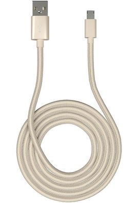 Premium Micro-USB Daten-/Ladekabel Gold für Handy/Tablet