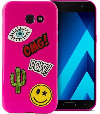 TPU Cover Patch-Mania Pink für Samsung Galaxy A3 2017