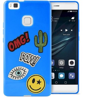 TPU Cover Patch-Mania Blau für Huawei P9 Lite
